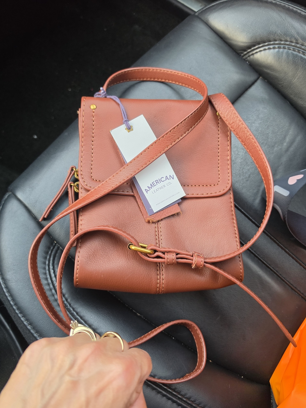 American Leather Co. Small Rust Leather Crossbody Bag